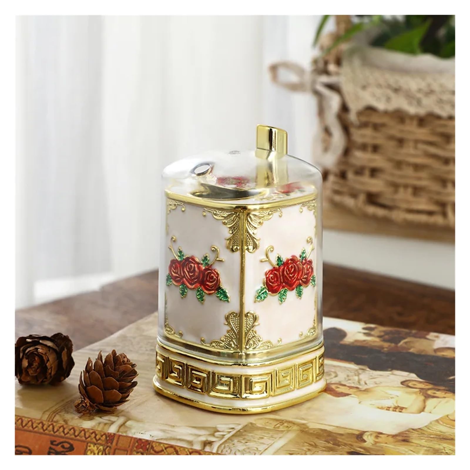 PSNKLMM Creative Retro Press Type Toothpick Holder, Fashionable Box, Restaurant, Hotel, Household(Color2)