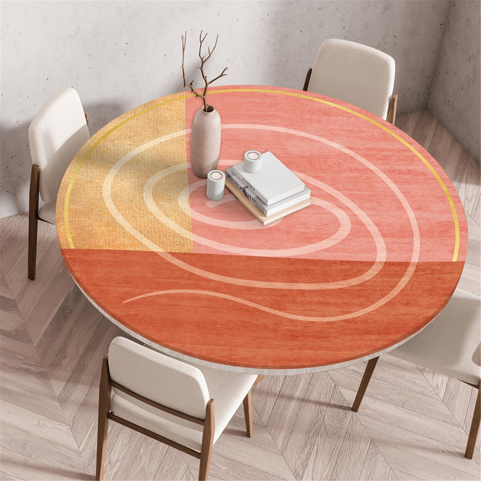 Odot Mantel Redondo Antimanchas Ajustable 3D Patrón Mantel Mesa Redonda Manteles de Mesa con Bordes Elástica Mantel Antimanchas Redondo para Cocina Comedor Picnic (80cm,Grafiti)
