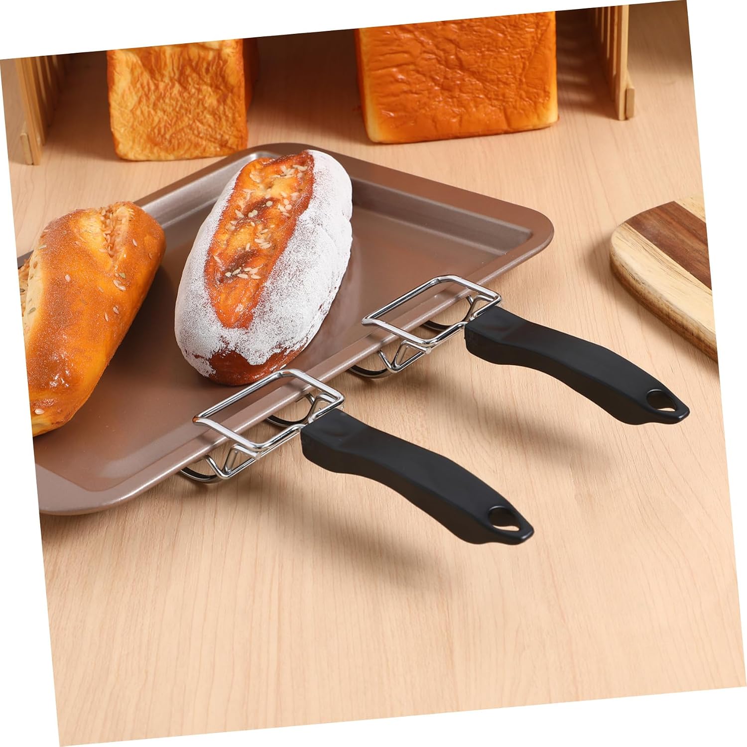 VICASKY 2pcs Scald Resistant Oven Tray Clips Stable Hot Plate Gripper for Dish Baking Tray Handling Easy Hanging Oven Rack Pull Tool for Safe Kitchen Use