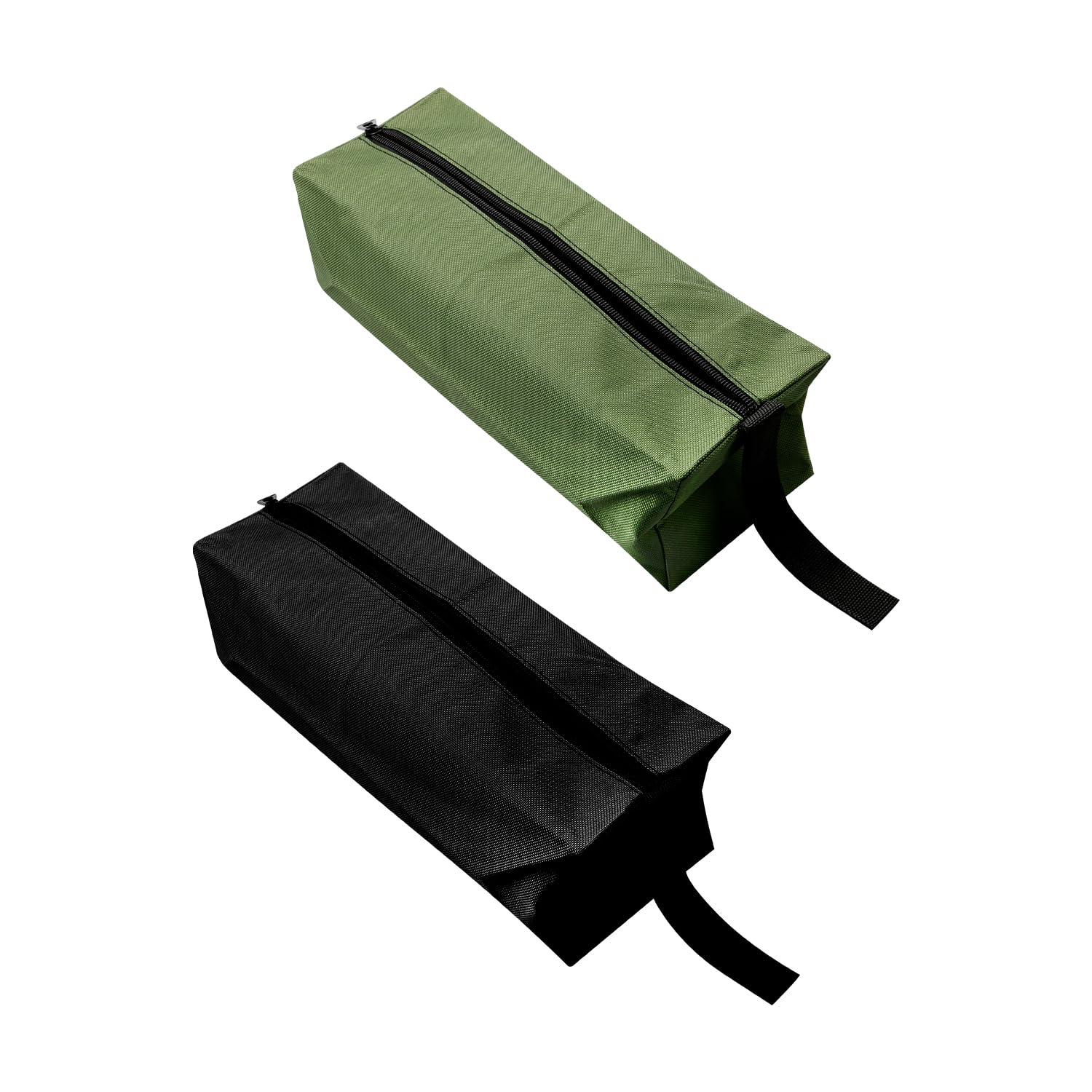 Hopzab Black/Green 2Pcs Tool Bags 600D Oxford Zipper Pouch Organizer Storage 25X8.5x7cm Multipurpose Utility Pouches For Screwdrivers Pliers Wrenches Accessories(, Green)