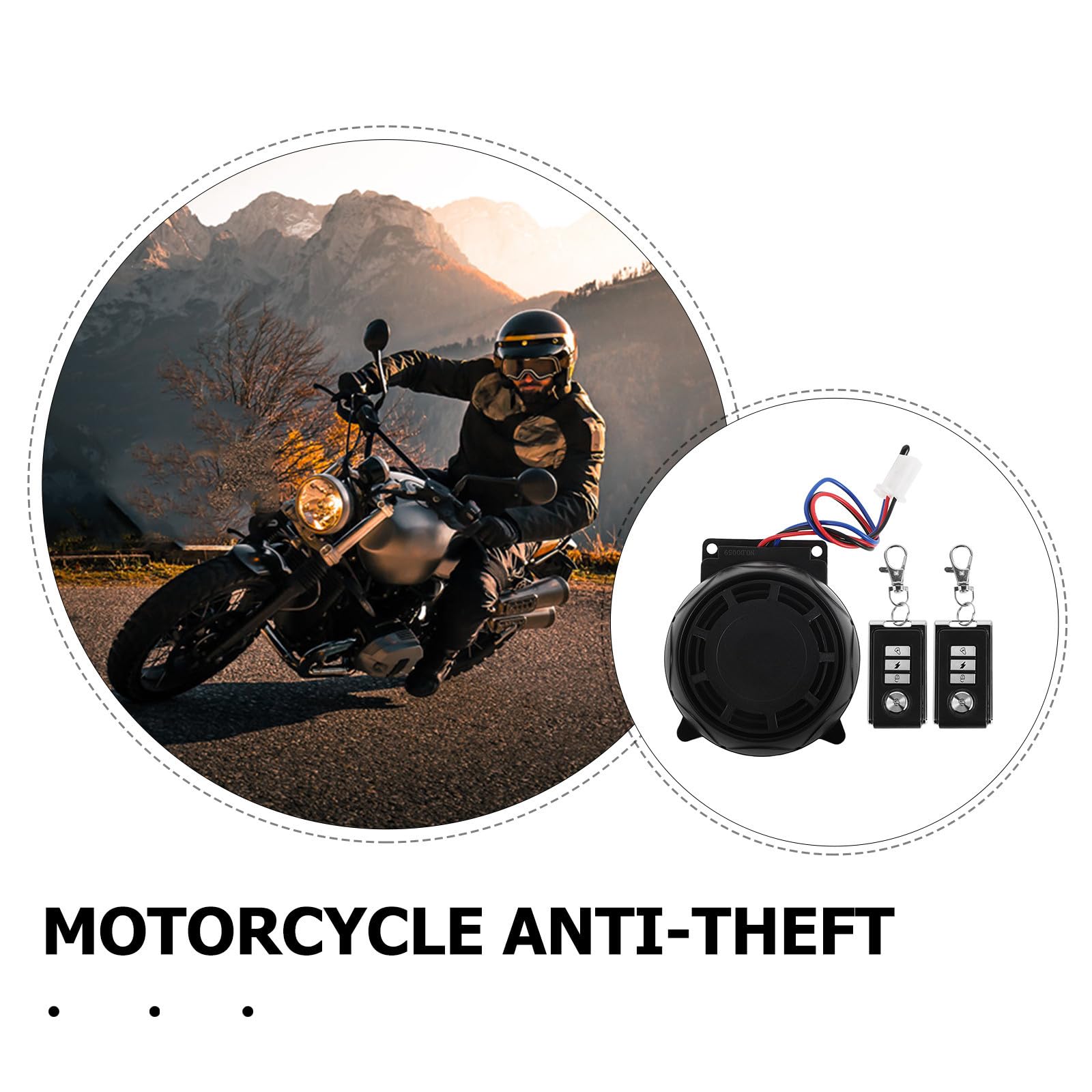 Allarme Antifurto per Moto con Avviamento a Distanza, Protezione Notturna | Dispositivo per Motociclette e Fuoristrada, Design Disco Metallico Integrato, Corpo Abs, Uso Urbano Affollato