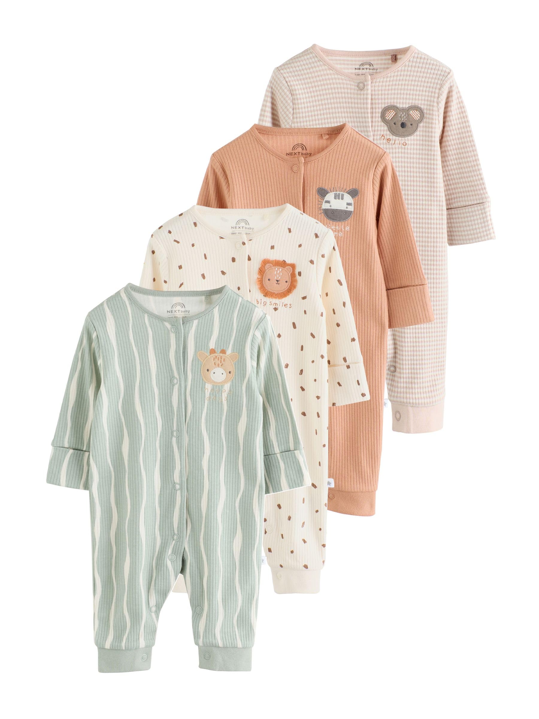 NEXT Bebés niño Pack de 4 Pijamas Tipo Pelele de bebé