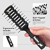 Balon Cepillo para el cabello para mujer y hombre, cepillo ventilado de secado rápido, cepillo desenredante sin dolor para todo tipo de cabello mojado o seco, rizado (Negro) 3
