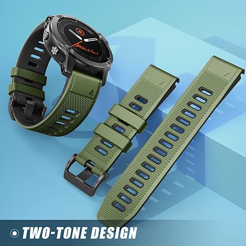 Miniatura 5 de NotoCity Fenix 6 - Correa de reloj de silicona suave de 0.866in de ancho para Fenix 7Fenix 5Fenix 5 PlusFenix 6 SolorFenix 6 ProForerunner