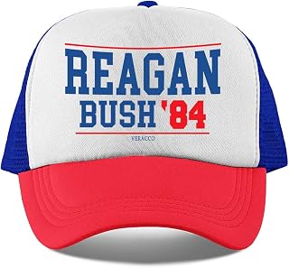 Veracco Reagan Bush '84 Trucker Hat Mesh Back with Adjustable Snapback Strap