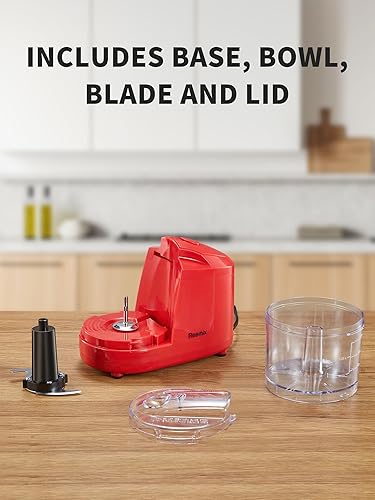 Miniatura 5 de Reemix Picadora eléctrica de alimentos de un solo toque de 1.5 tazas, mini procesador de alimentos de 100 W, mezcla, pica, pica y mezcla verduras,