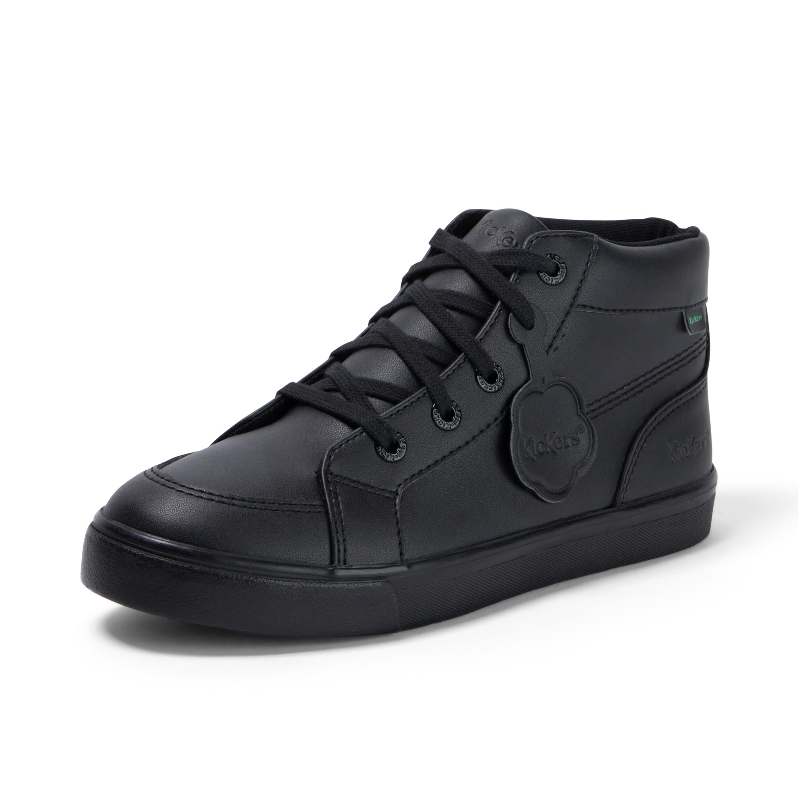 Kickers Tovni Hi Trainers | School Uniform Shoes, Vegan Black, 6 UK
