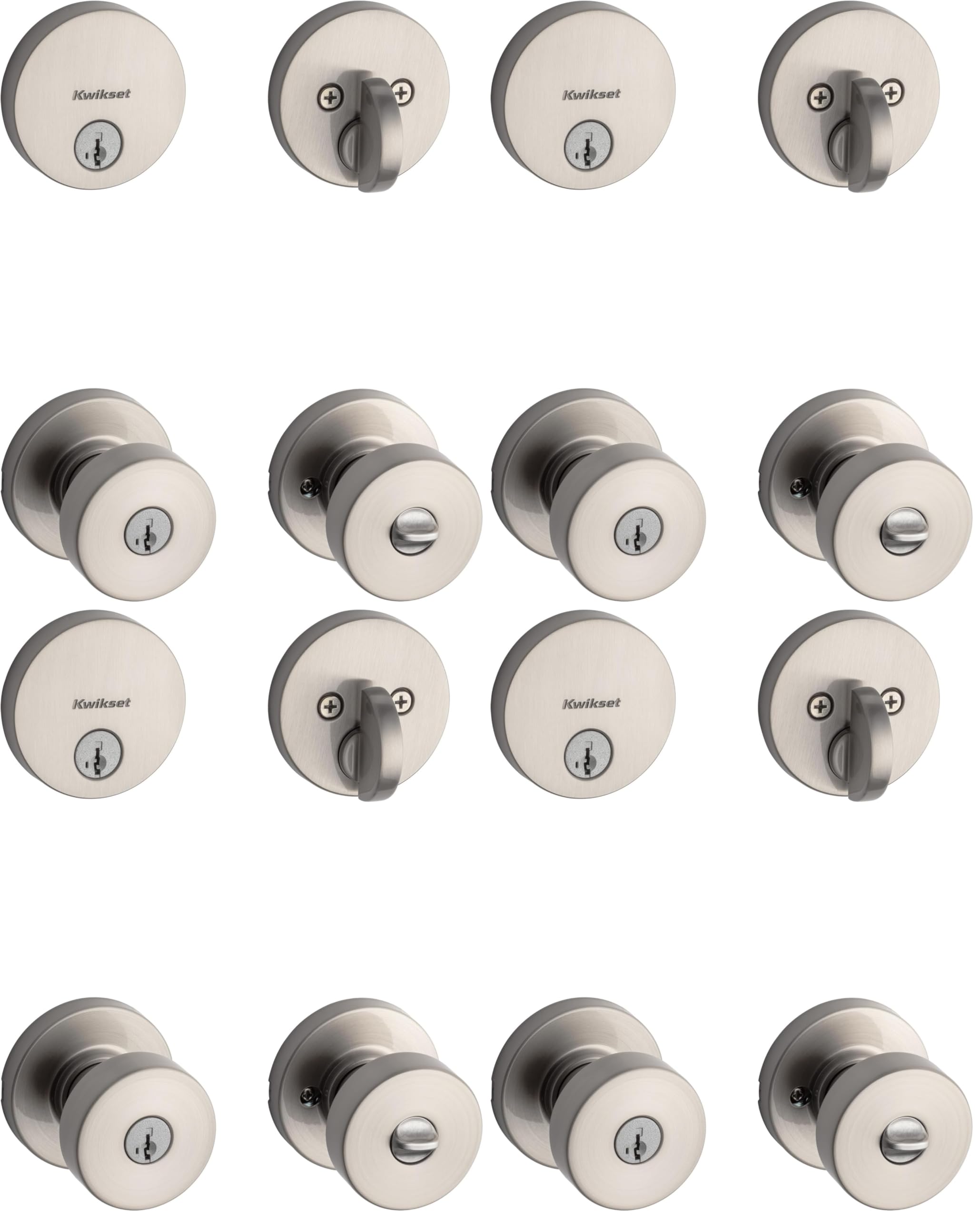 Kwikset Pismo Deadbolt & Knob Combo - Satin Nickel -10 Kwikset Pismo Deadbolt & Knob Combo - Satin Nickel -10