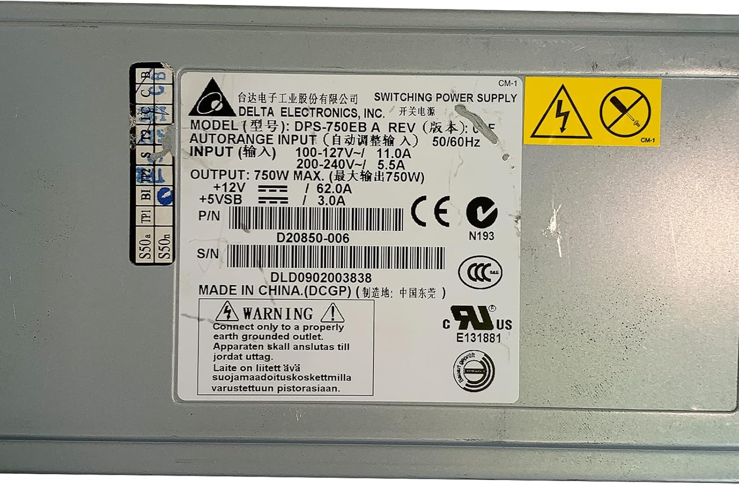 Delta DPS-750EB A 750 Watt Power Supply