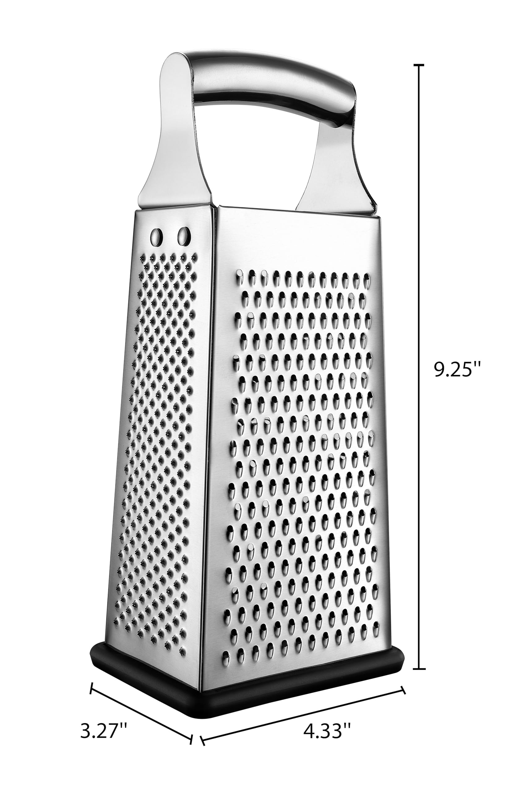 Box Grater, 4-Sided Stainless Steel Large 10 inch Rascador para queso parmesano, jengibre, Vegetables by Spring Chef