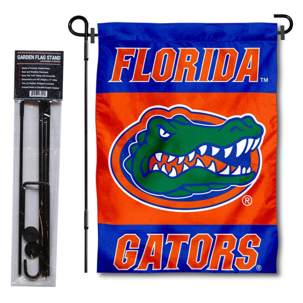Florida Gators Garden Flag Set With Stand - 13"x18" Double Sided, Officially Licensed