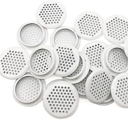 Miniatura 4 de 30 rejillas de ventilación circulares de 0.79 pulgadas (0.748 in) de acero inoxidable con orificios de malla redonda para cocina, baño, gabinetes,