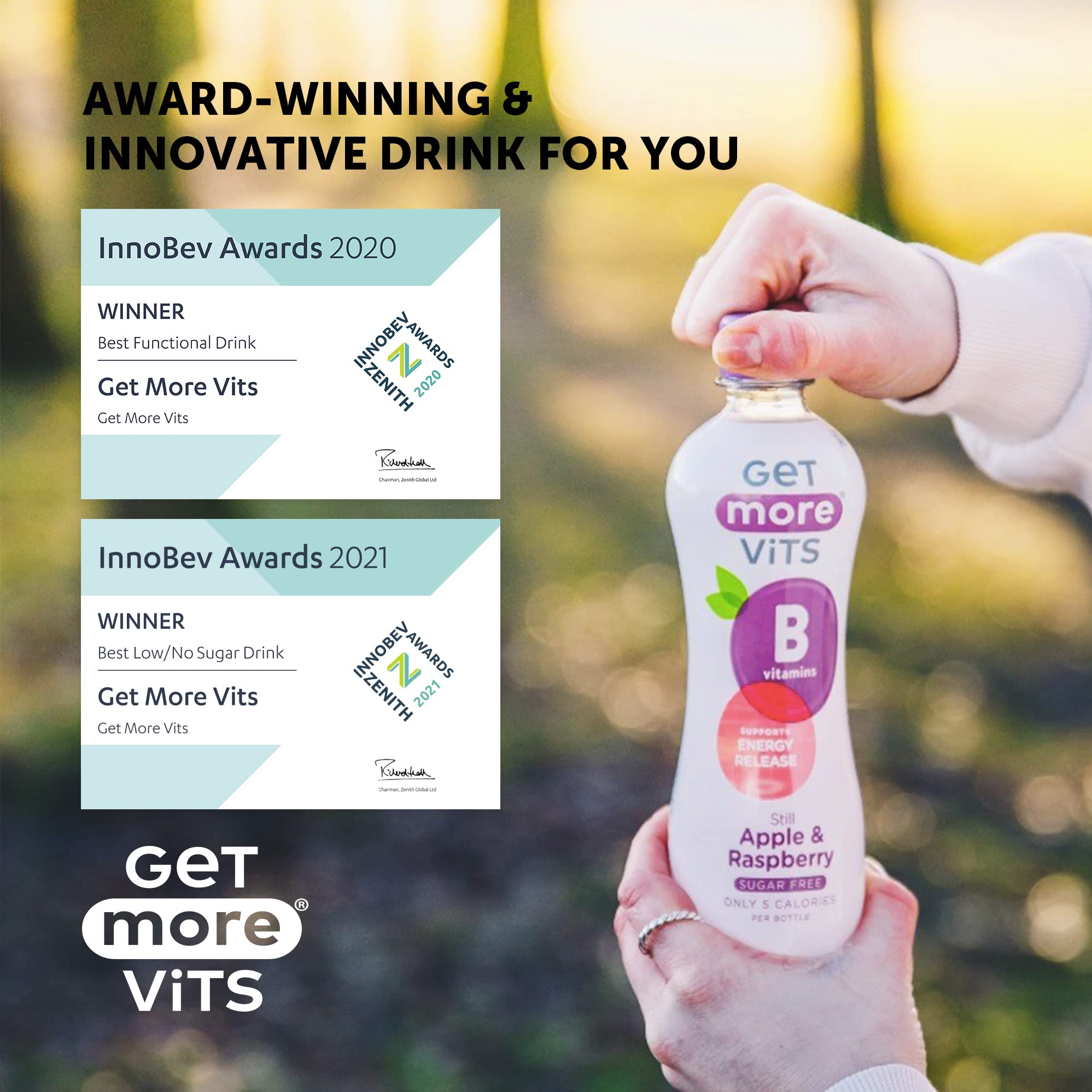 Buy Get More Vits Still Water Apple & Raspberry Energy Drink with B