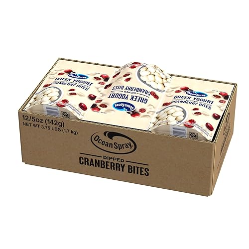 Vista 50 de Ocean Spray Yogur griego cubierto Craisins, sabor a yogur griego, arándanos cubiertos, frutas secas, bolsa de 5 onzas