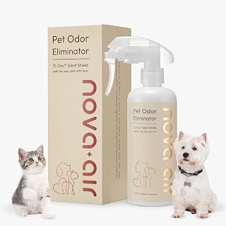 Nova-Air Pet Odor Eliminator Spray with Ti-Oxy™ Technology - Fragrance-Free, Non-Toxic Neutralizer for Urine, Litter Boxes, Carpets & Fabrics (10oz)