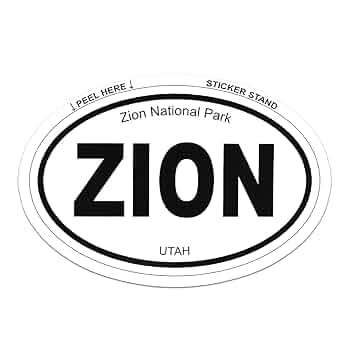 AEAE☆UNISEX STICKER LS WHITE Amazon.com - Zion National Park Oval car Bumper Sticker 5