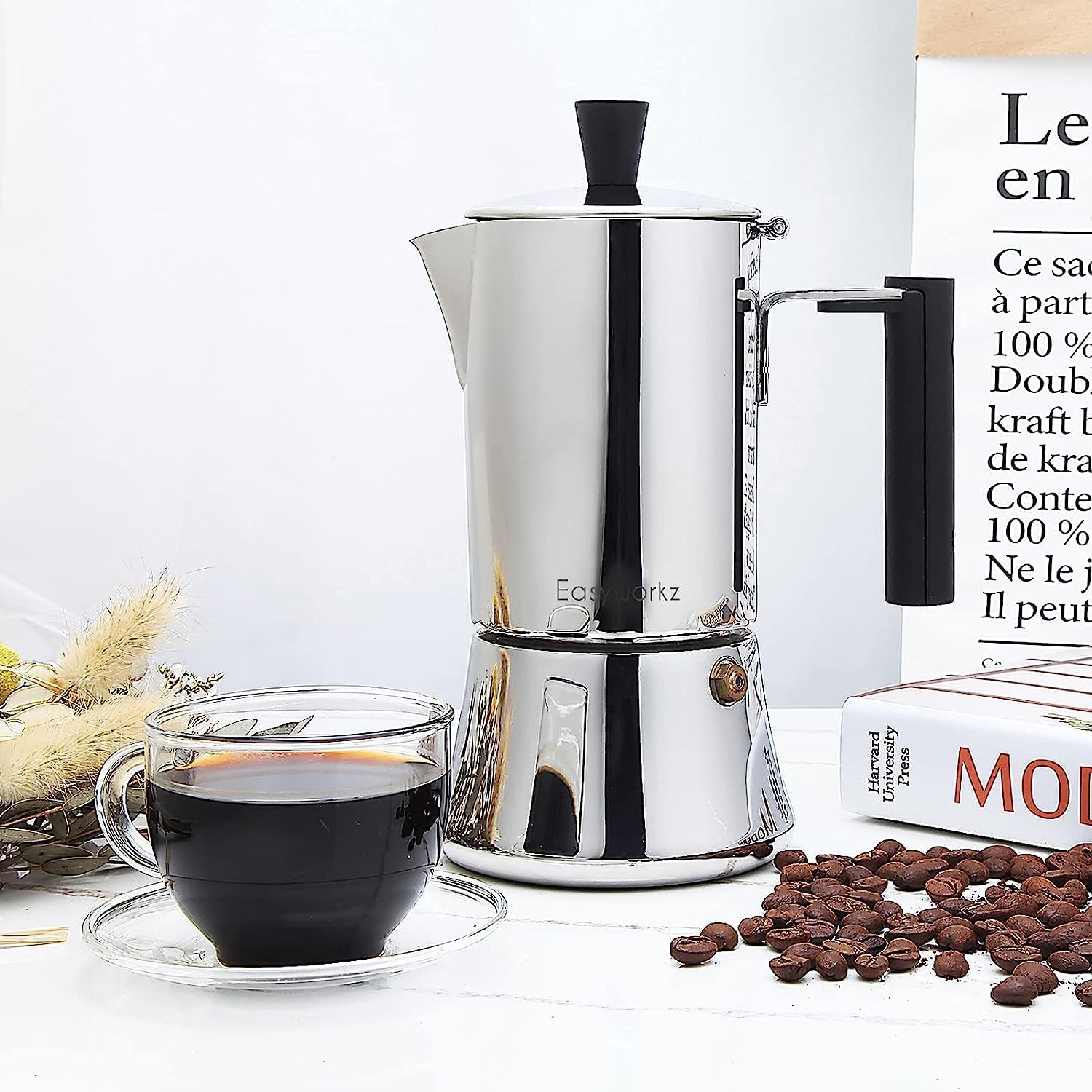 Easyworkz Stovetop Espresso Ekspres 300ml Ekspresy do kawy Moka Pot ze stali nierdzewnej