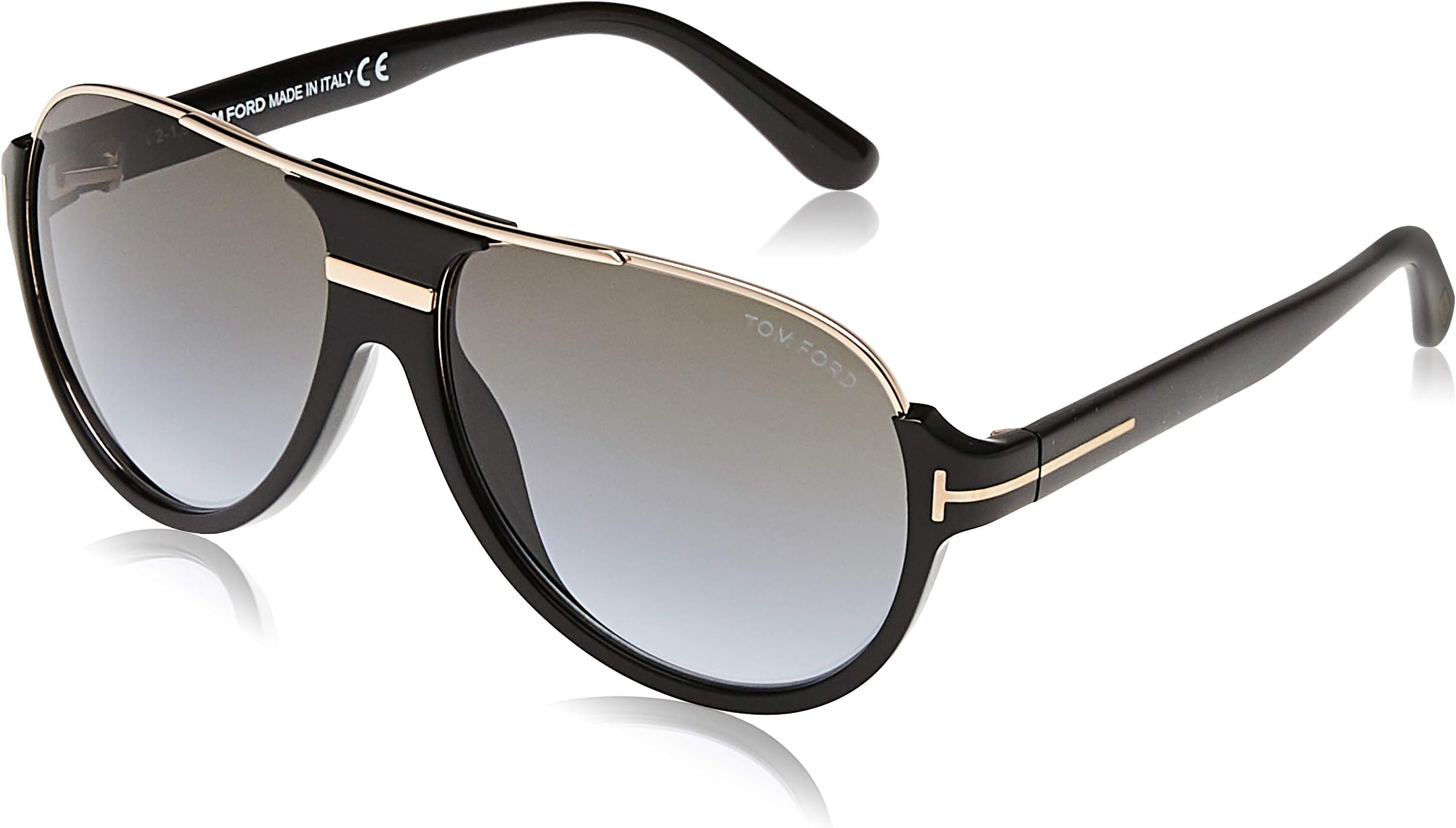 Men’s FT0334 01P 59 Sunglasses, Black (Nero Lucido/Verde Grad)