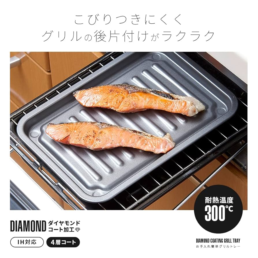 グリルプレート Amazon | グリルトレー 魚焼きグリル用 バット 長方形 グリル