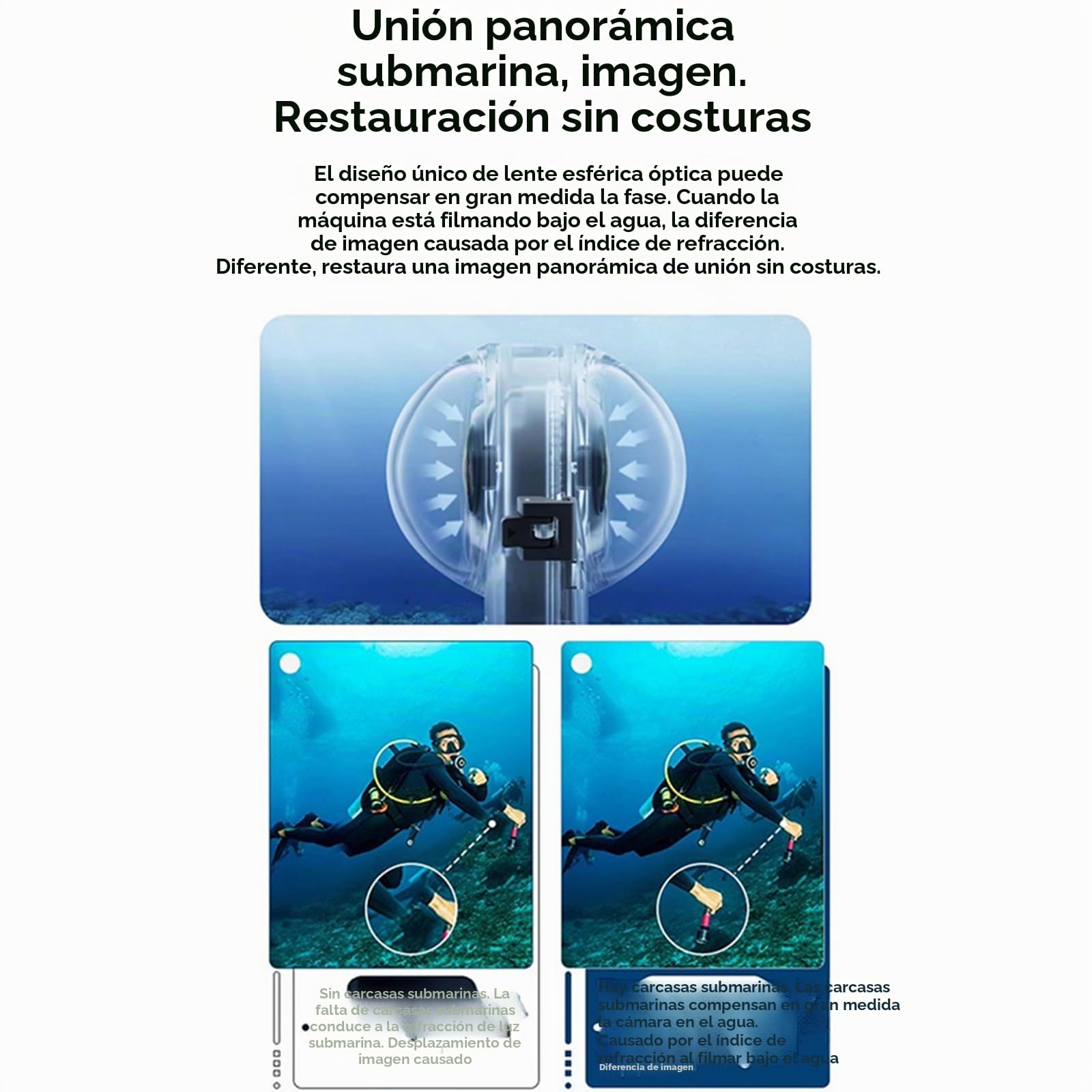 Funda de buceo invisible Insta360 X4, carcasa impermeable 50 m, cubierta protectora subacuática