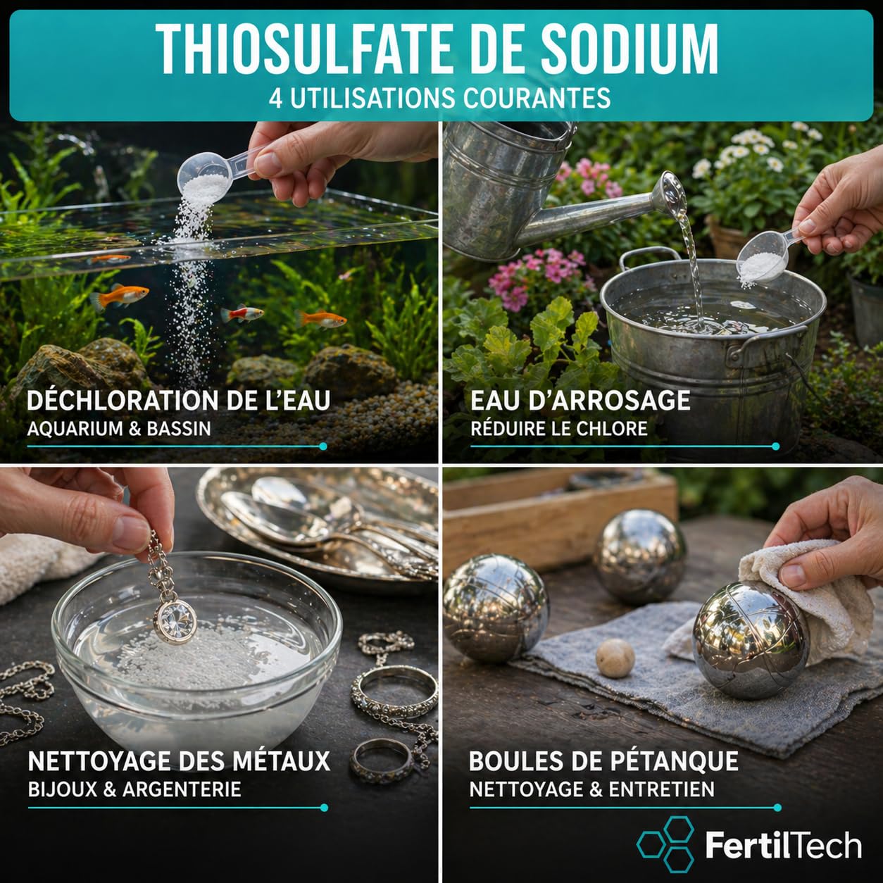 Sodium Thiosulfate pentahydraté 1 kg – Produit chimique industriel pour neutralisation du chlore, traitement de l’eau, procédés techniques et usages industriels
