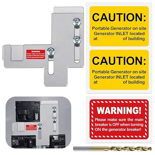 LATING Kit de bloqueo de generador para paneles Siemens o Murray con espacio de 78 a 1 14 pulgadas, 150 o 200 amperios, plateado