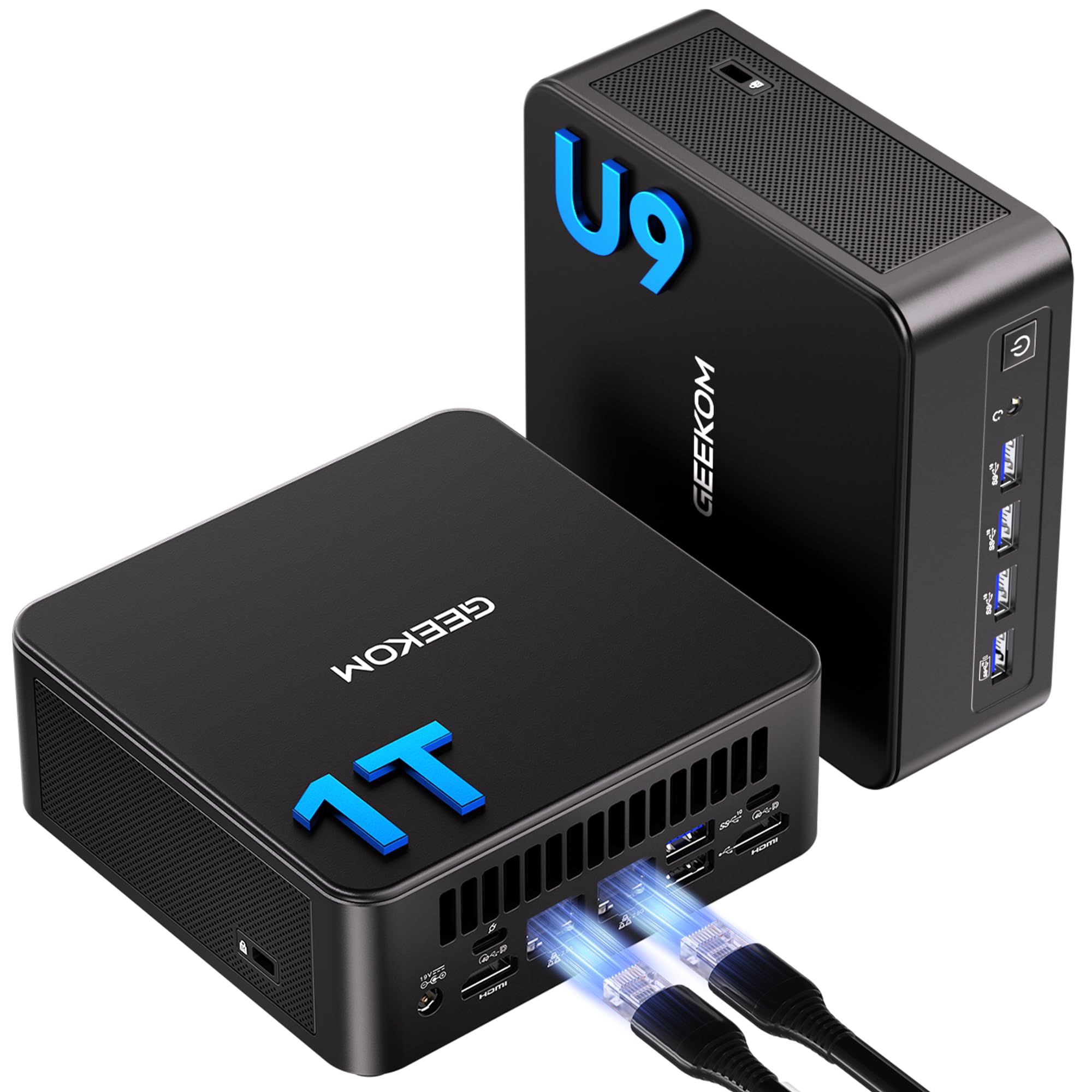 GEEKOM AI Mini PC IT13 Max[3 Jahre Garantie] mit Intel U9-185H, DDR5 RAM(Max. 128GB) & 1TB SSD(bis zu 4TB), Mini PC Windows 11 Pro mit Intel Arc Grafik, Dual 2.5G LAN, 2× USB4(20Gbps), WiFi 7, 8K