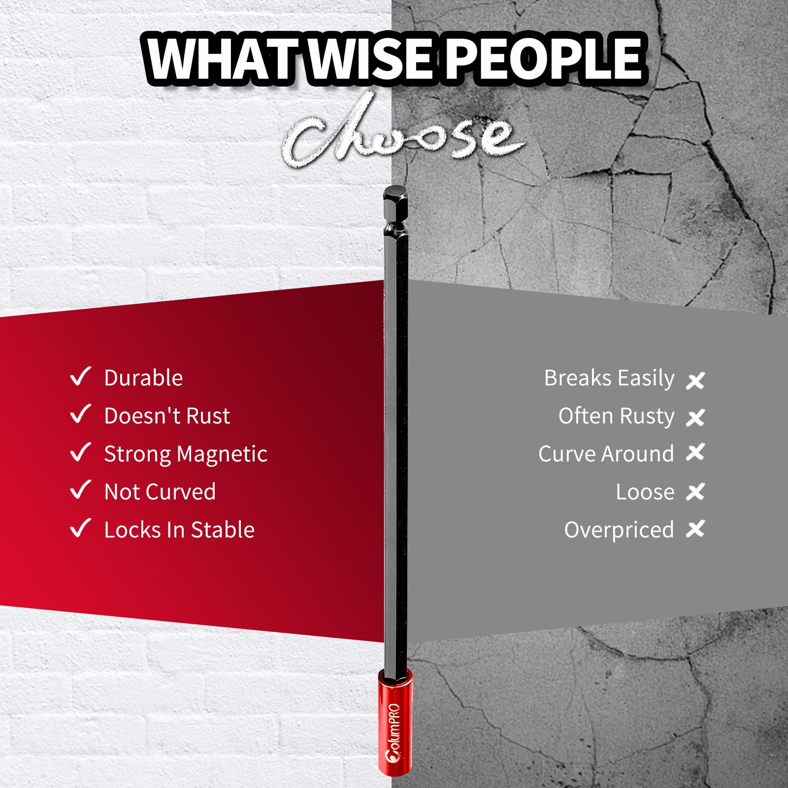 6PCS Magnetic Impact Bit Holder,1/4" Hex Shank S2 Steel Magnetic - View #5