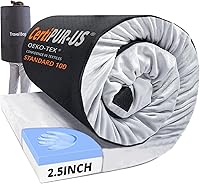 Vista 1 de EGOHOME Colchón de espuma viscoelástica de 2.5 pulgadas, portátil, enrollable, con parte inferior impermeable y antideslizante, tapete de camping