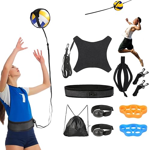 Miniatura 7 de Ayuda para equipo de entrenamiento de voleibol Davllin, kit premium de entrenador de rebote de voleibol, entrenador de práctica en solitario para