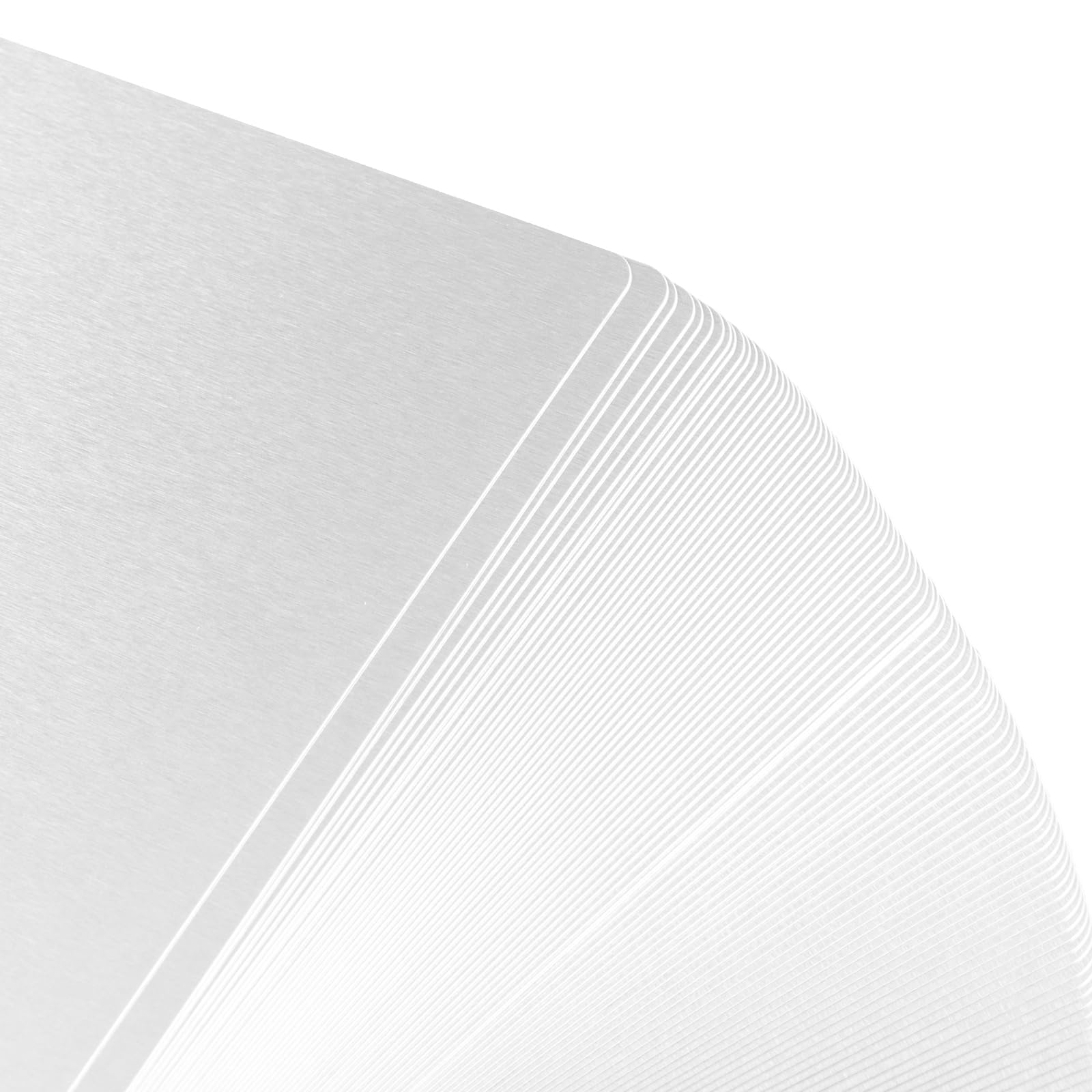 KEILEOHO 150 sztuk aluminiowych wizytówek, puste srebrne, 86 x 54 x 0,21 mm, metalowe wizytówki, aluminiowe puste wizytówki do biura, DIY, karty podarunkowe, oznaczenie laserowe