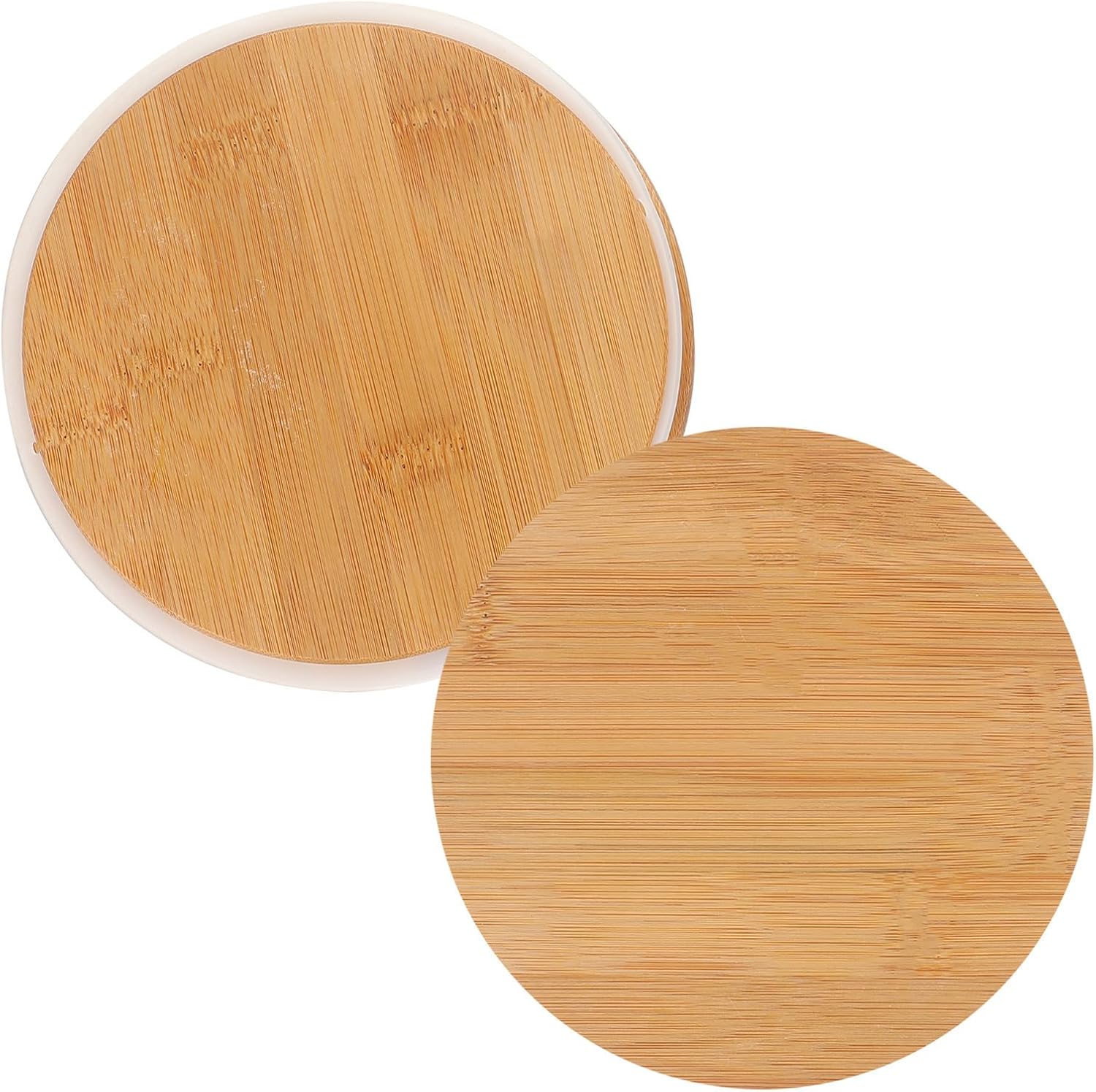 MAGICLULU 2pcs round Airtight Jar Lids with Silicone Sealing Rings, Leak-proof and Sturdy Reusable Canning Lids for Pudding Bottle Jars, for Coffee Shop and Milk Tea Shop