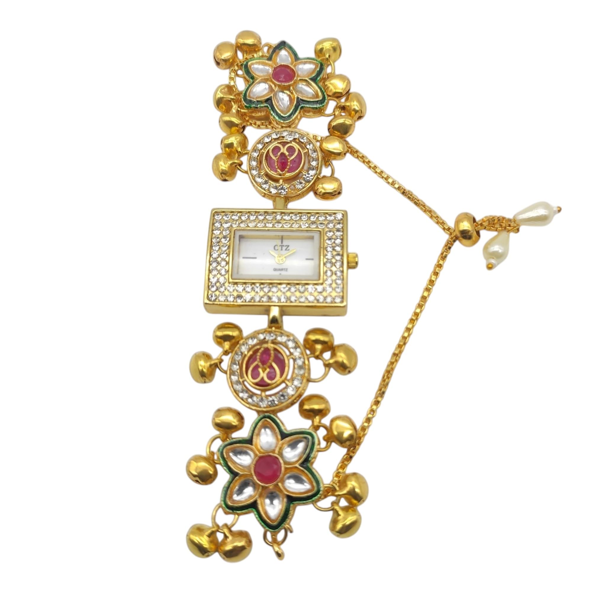 Women's Gold-Tone Traditional Bejewelled Bracelet Watch-picture-13