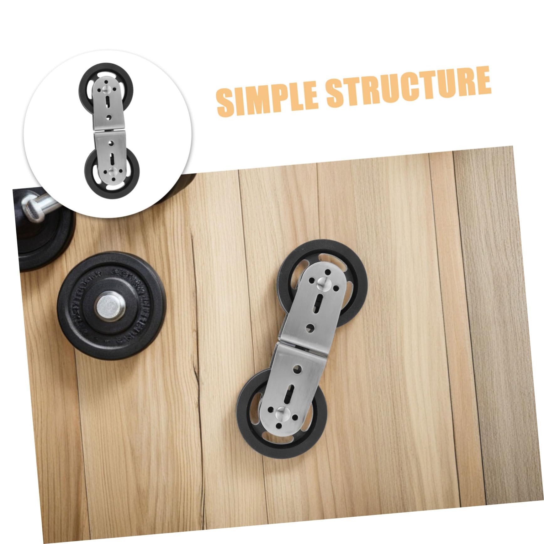 Polea Doble en Forma de 8 para Gimnasio, 2 Piezas, Acero Inoxidable