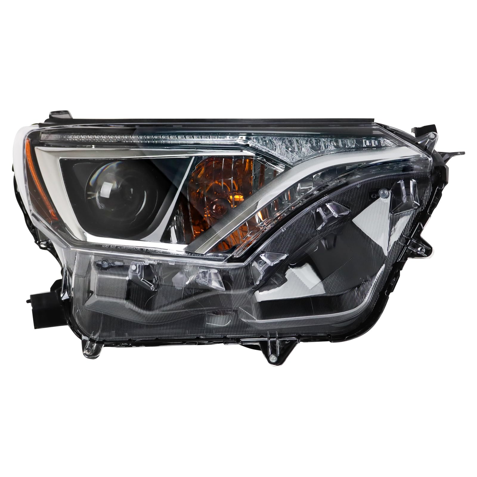 TRQ Passenger Side Headlight Assembly Halogen Compatible with 2016-2018 Toyota RAV4 North American Built TO2503247