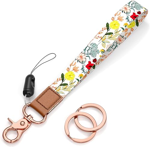 Rimilak Llavero de pulsera, llavero con cordón de muñeca para mujeres y hombres, llaves de automóvil, insignias de identificación, tarjeteros,