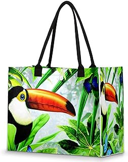 Bolsa feminina - Borboleta reutilizável sacolas de compras de supermercado com alças corvo grande bolsa de praia bolsa de ombro bolsas de trabalho bolsas de mão resistentes para praia, compras, trabalho, viagens, Multicolor