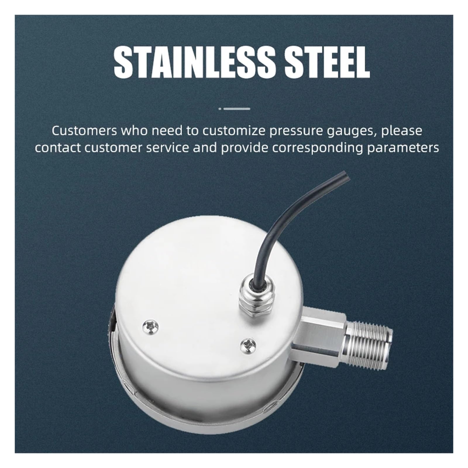 Ciśnieniomierz, Cyfrowy manometr 80mm 24V sterowanie ze stali nierdzewnej, przełącznik ciśnieniowy sprężarki oleju On-line i Off-line(M20-1.5 Bottom,0-2.5MPa)