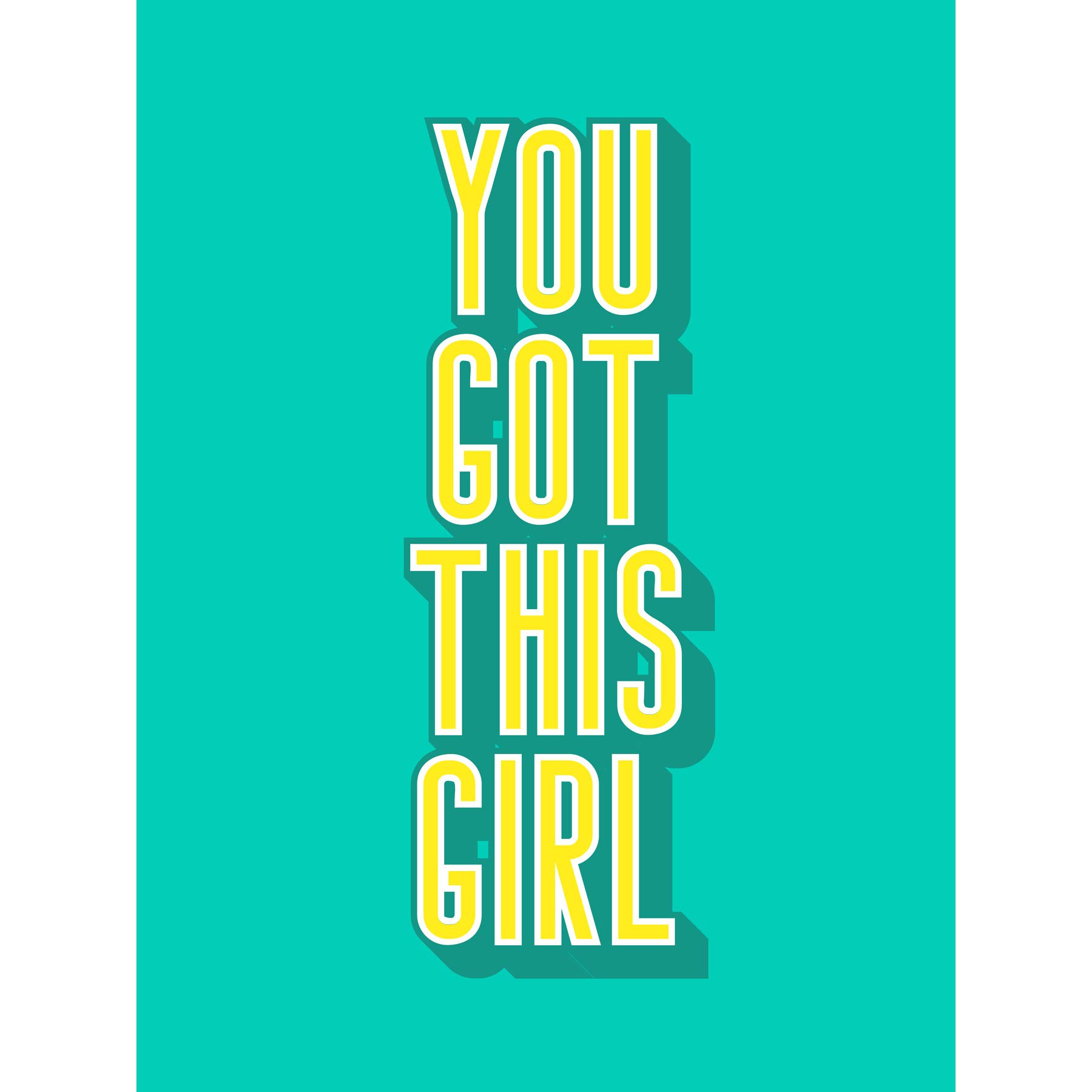 Wee Blue Coo Bright Motivation You Got This Girl Large Wall Art Print