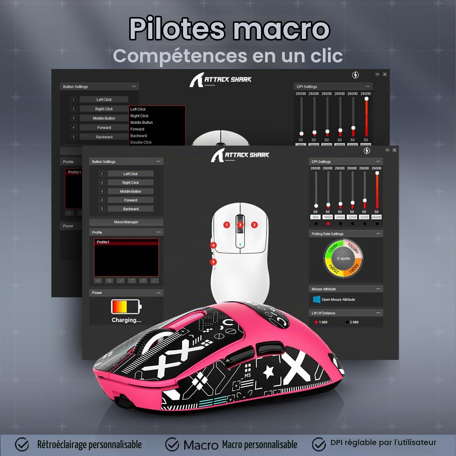 ATTACK SHARK X3 49g Superlight Mouse with Tape, PixArt PAW3395 Gaming Sensor, BT/2.4G Wireless/Wired Gaming Mouse, 6 Adjustable DPI 26000, 200 Hrs Battery, Office Mice for Win11/Xbox/PS/Mac