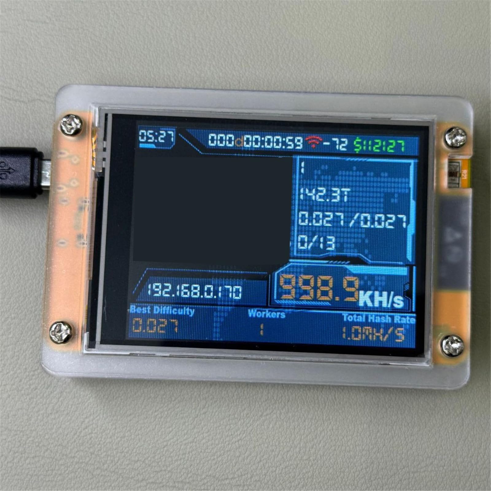 2.8 "Display LCD 1000kh/s Lotteria Minatore Minatore Minatore Macchina per Home Office Accessori Lotteria Minatore