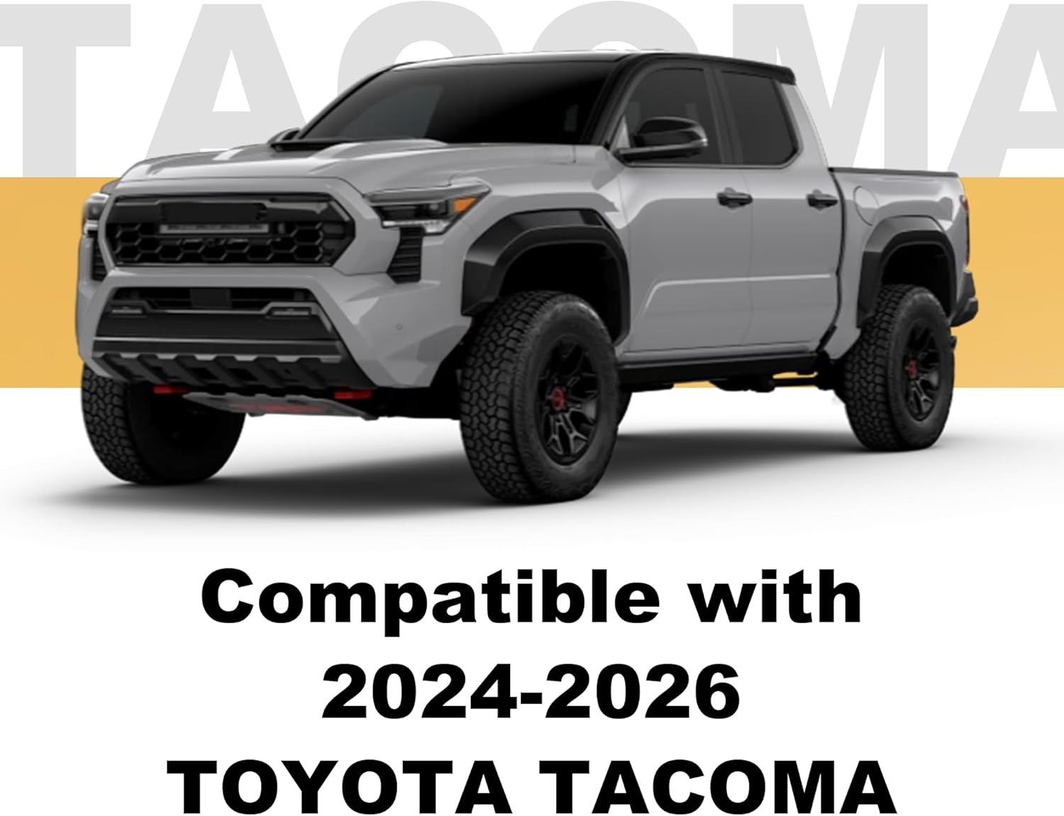 Toyota Tacoma 2024 2025 2026 Seat Covers Faux Leather Truck Seat Covers Full Set Pick-up Double Cab SR,SR5,TRD Sport,TRD Off-Road,Fully Covered Car Seat Protector(5 Seats, Black&Gray)