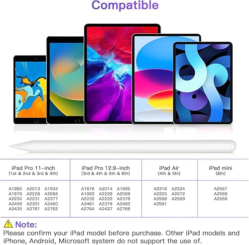 Miniatura 2 de Lápiz iPad de 2 generación con carga inalámbrica magnética, Apple Pencil de 2 generación, lápiz inteligente compatible con iPad Pro 11 en 1234, iPad