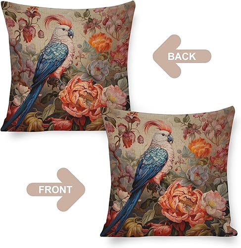 Miniatura 10 de MaSiledy Fundas de almohada elegantes con hojas color burdeos, fundas de almohada de granja color burdeosdorado, fundas de almohada de 20 x 20