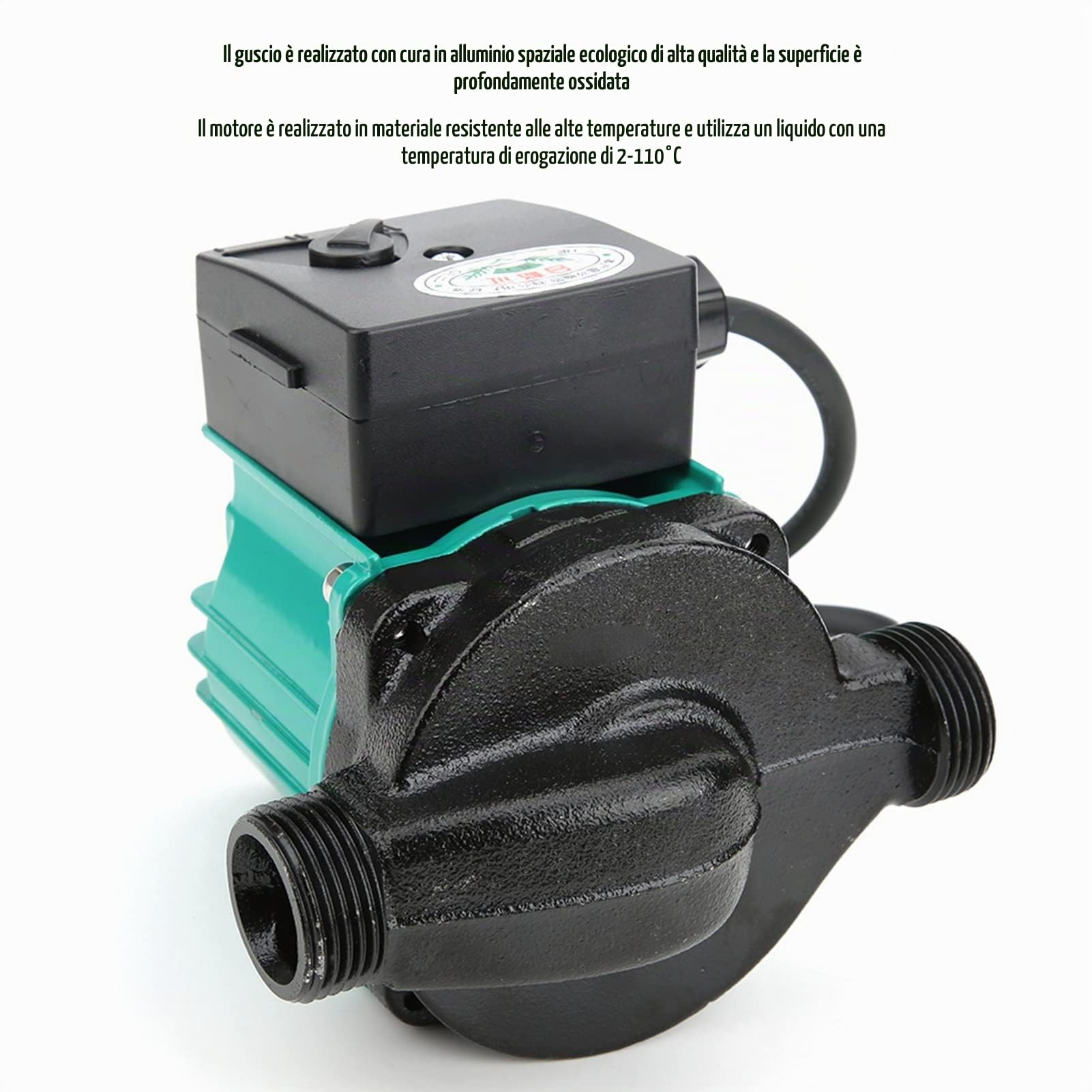 Garosa Pompa Booster Pressione 220V 100W, Pompa di Ricircolo Acqua Calda per Riscaldamento, 3/4", Circolatore Idraulico Silenzioso