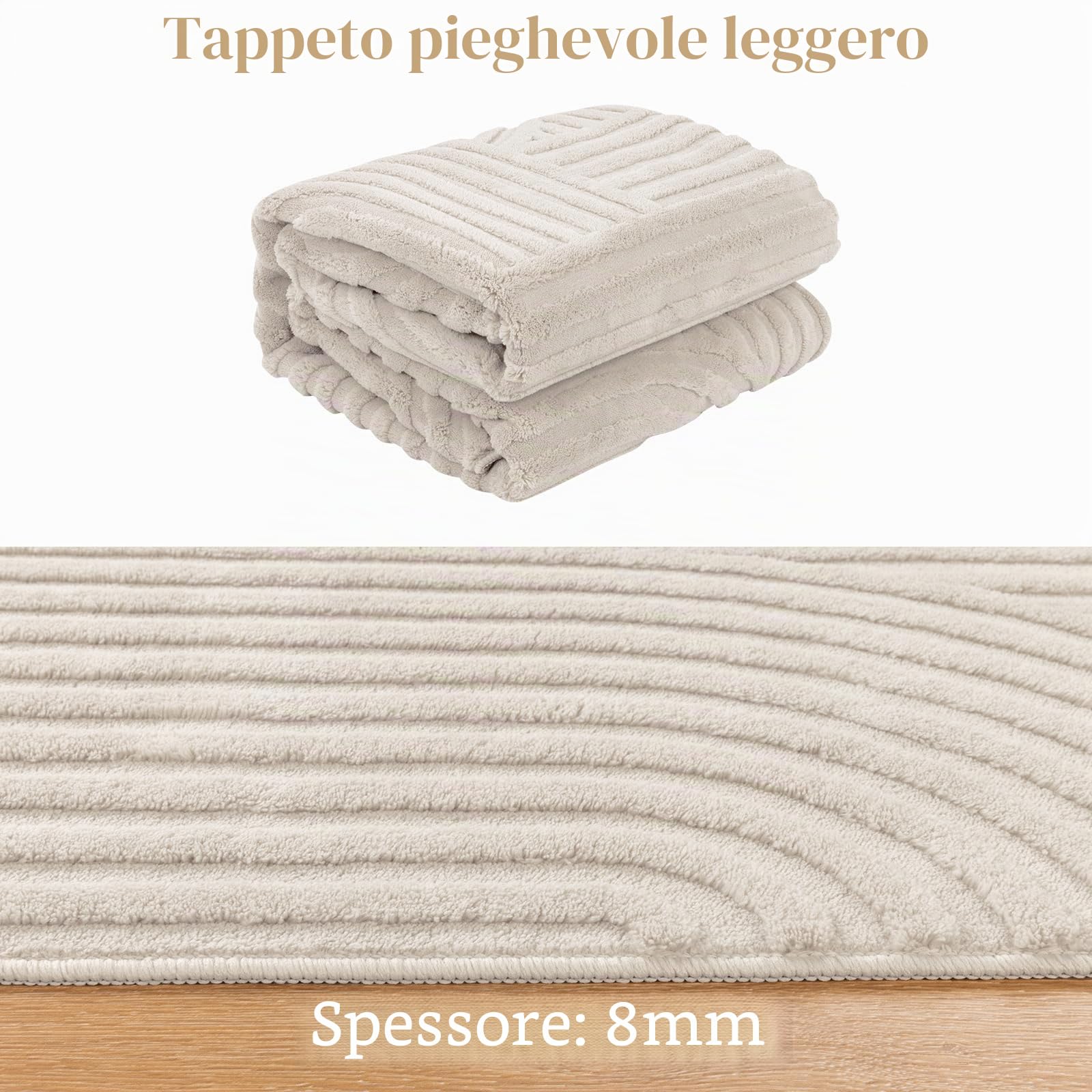 SHACOS Tappeti Moderni per Soggiorno Crema 160x230cm Tappeto Salotto Grande Morbido Antiscivolo Lavabile in Lavatrice Tappeti di Zona per Camera da Letto