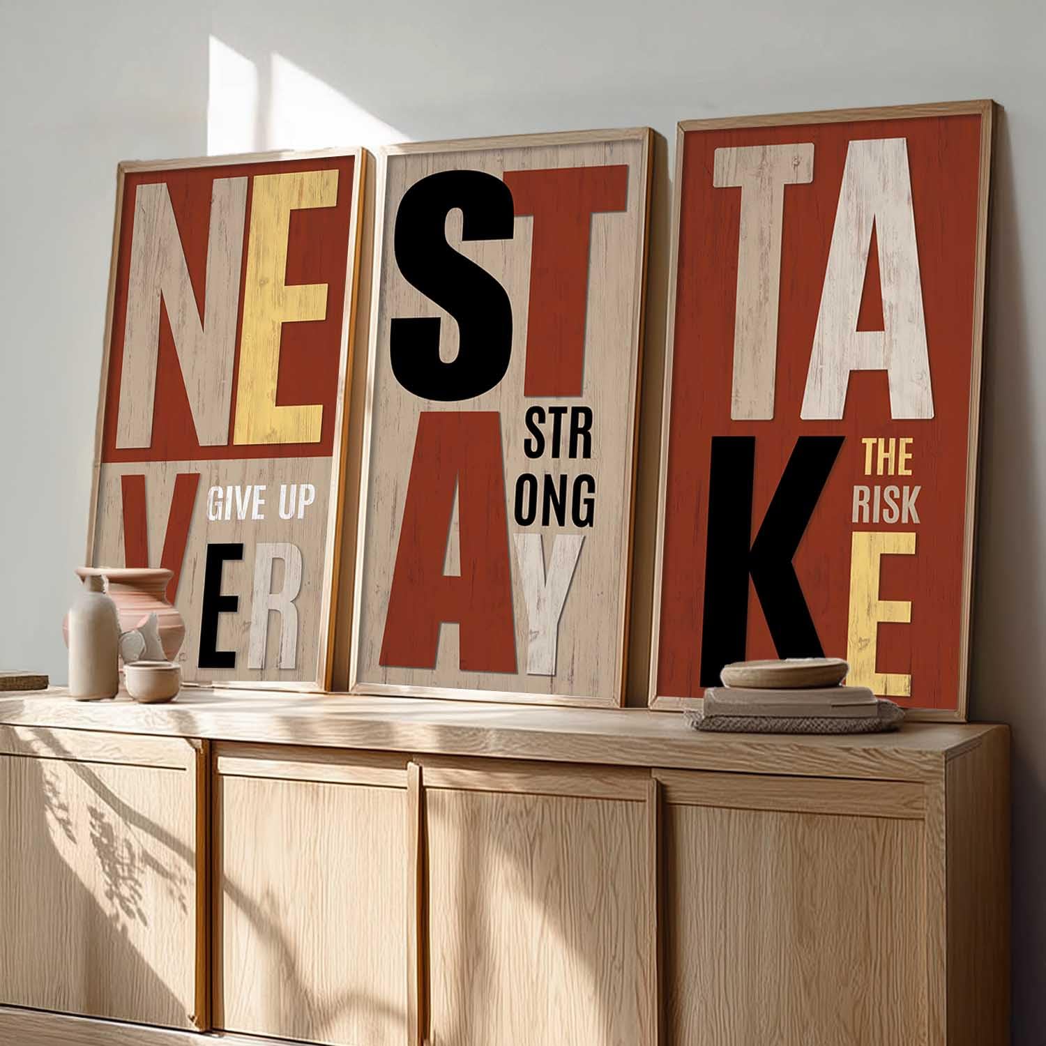 Motivational Wall Art - Set of 3 Framed Prints -22