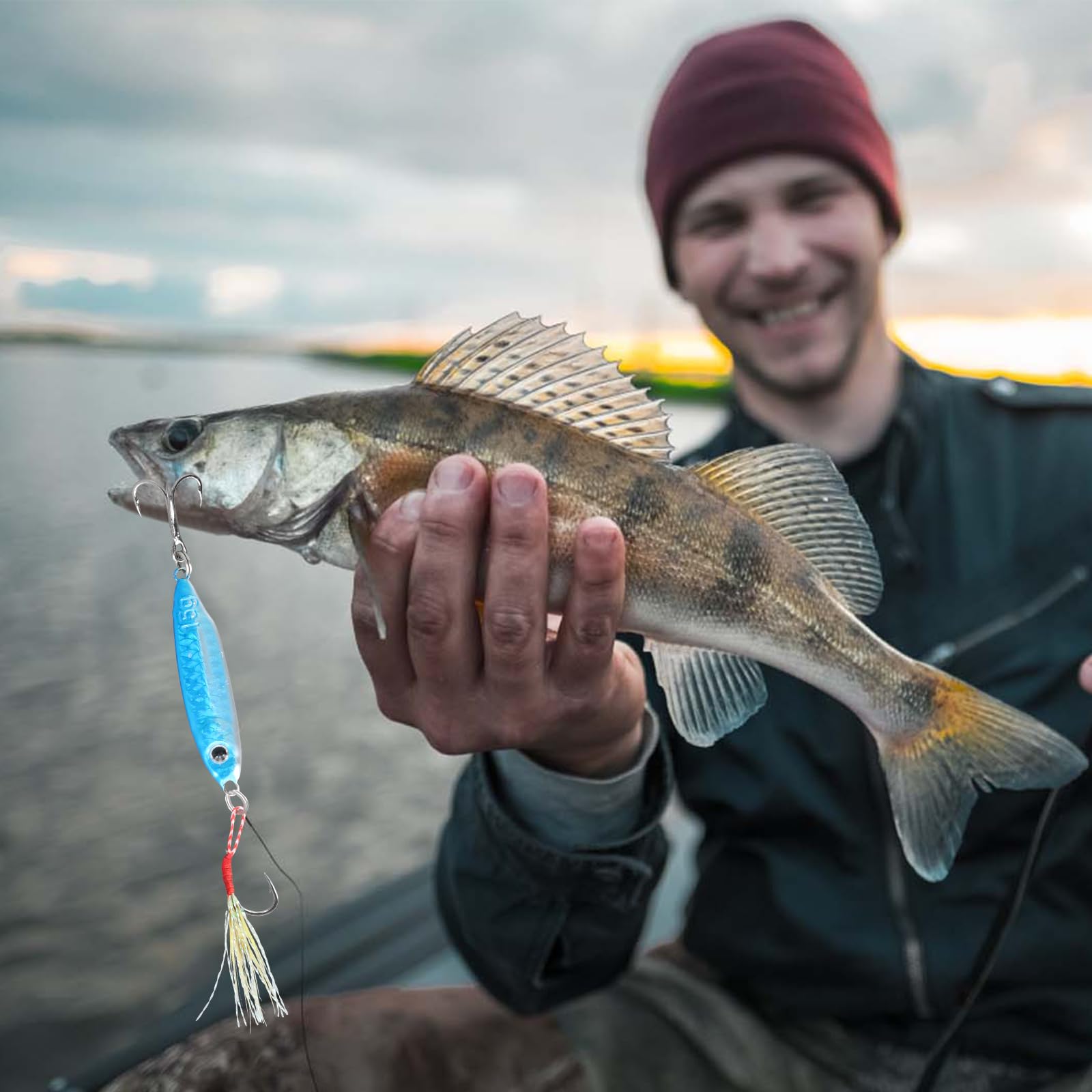 6 Pezzi Esche Artificiali da Pesca, 15g Pesca Popper Lure, Esca da Pesca Artificiale Spinning, 3D Esche Artificiali Spinning Mare per Acqua Dolce, Acqua Salata