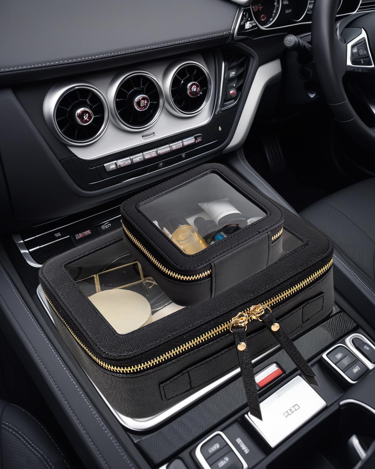 Transparente Make-up-Tasche, klein, Mini-Reise-Kosmetiktasche, transparent, TSA-geprüft, Kulturbeutel mit Reißverschluss, tragbare Make-up-Tasche für Geldbörse, Reisen, Auto, Essentials