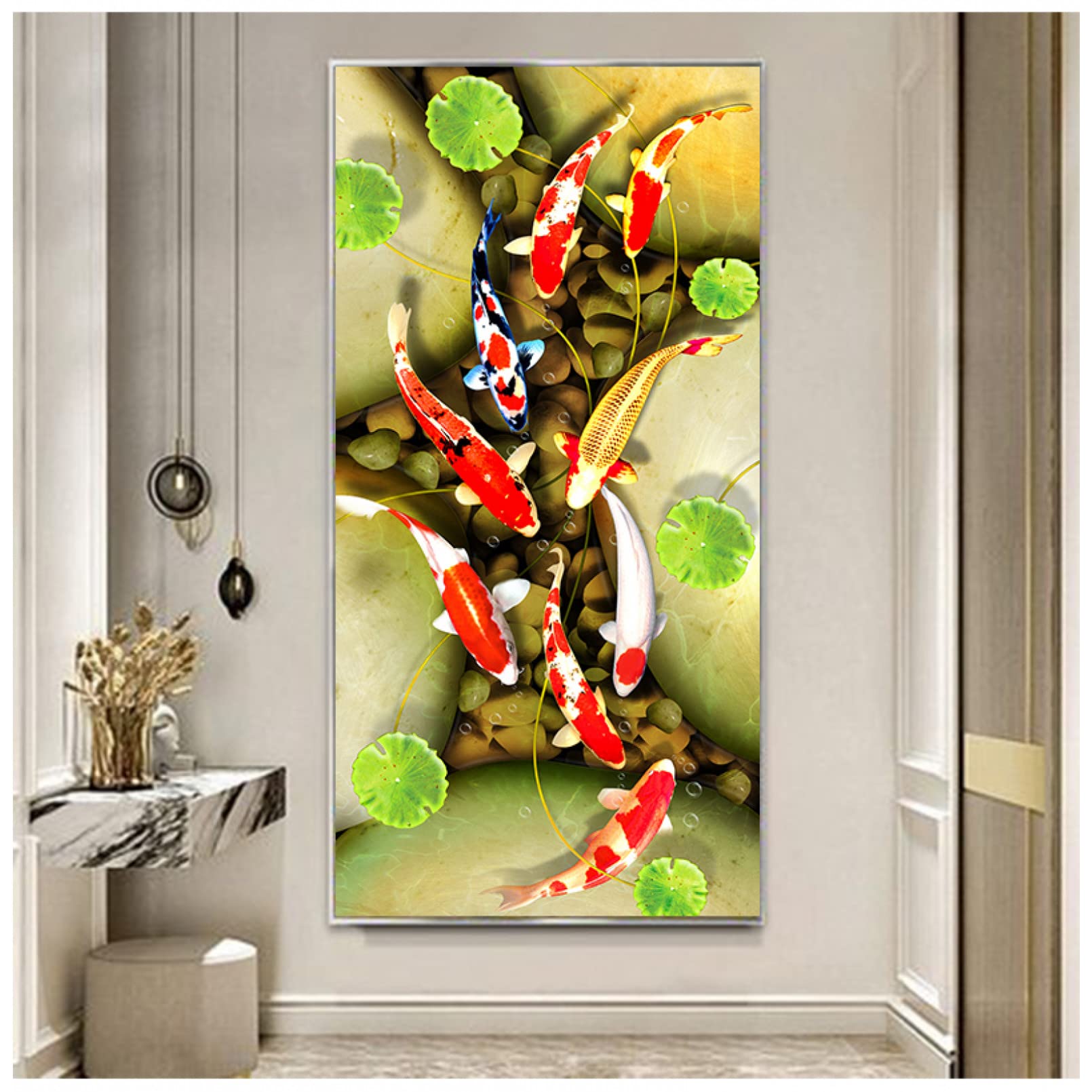 Lienzo de estanque para sala de estar: pintura moderna y arte de pared decorativo